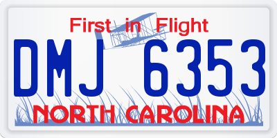 NC license plate DMJ6353