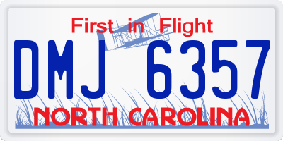 NC license plate DMJ6357