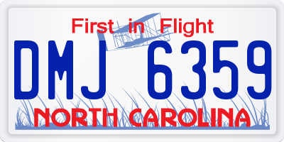 NC license plate DMJ6359