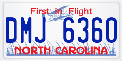 NC license plate DMJ6360
