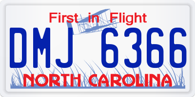 NC license plate DMJ6366