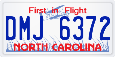 NC license plate DMJ6372