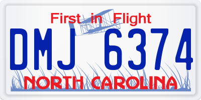 NC license plate DMJ6374