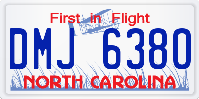 NC license plate DMJ6380