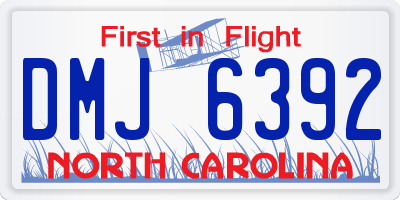 NC license plate DMJ6392