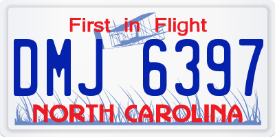 NC license plate DMJ6397