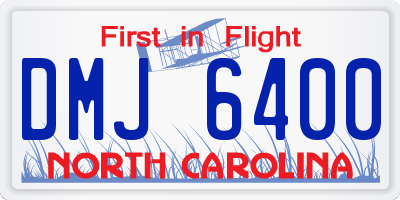 NC license plate DMJ6400