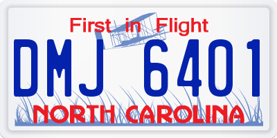 NC license plate DMJ6401