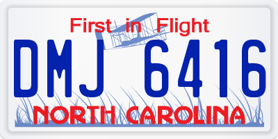 NC license plate DMJ6416