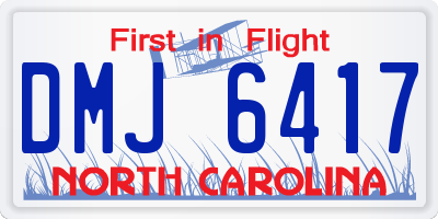 NC license plate DMJ6417