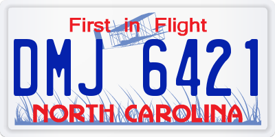 NC license plate DMJ6421