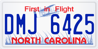 NC license plate DMJ6425