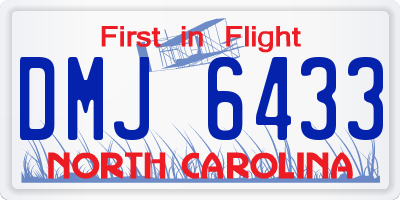 NC license plate DMJ6433