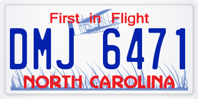 NC license plate DMJ6471