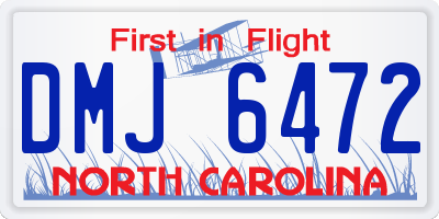 NC license plate DMJ6472
