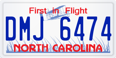 NC license plate DMJ6474