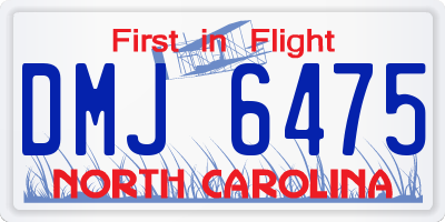 NC license plate DMJ6475
