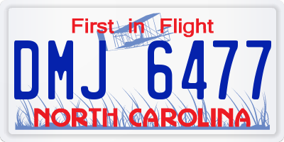 NC license plate DMJ6477