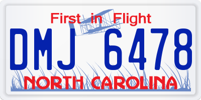 NC license plate DMJ6478