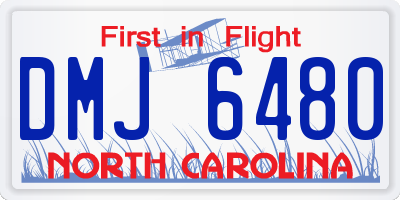 NC license plate DMJ6480