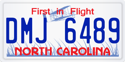 NC license plate DMJ6489