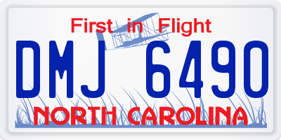 NC license plate DMJ6490