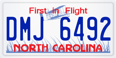 NC license plate DMJ6492
