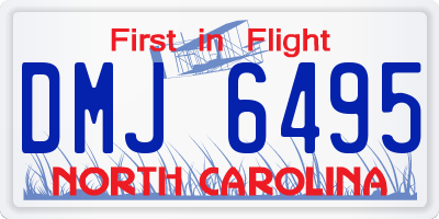 NC license plate DMJ6495