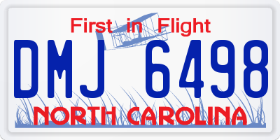 NC license plate DMJ6498