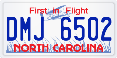 NC license plate DMJ6502