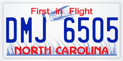 NC license plate DMJ6505