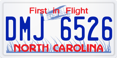 NC license plate DMJ6526
