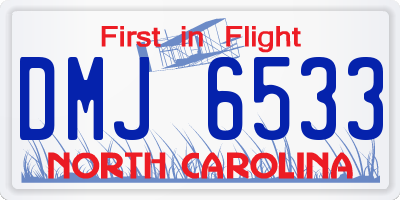 NC license plate DMJ6533