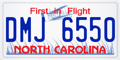 NC license plate DMJ6550