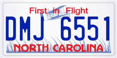 NC license plate DMJ6551