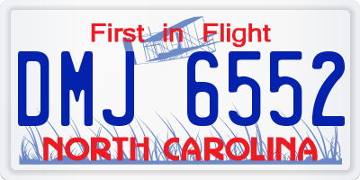 NC license plate DMJ6552