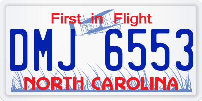 NC license plate DMJ6553