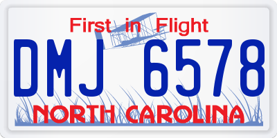NC license plate DMJ6578