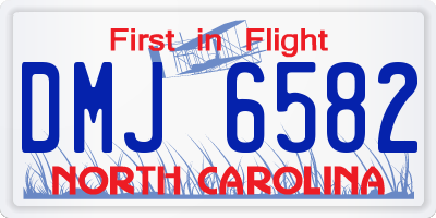 NC license plate DMJ6582