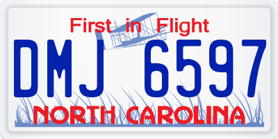 NC license plate DMJ6597
