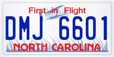 NC license plate DMJ6601