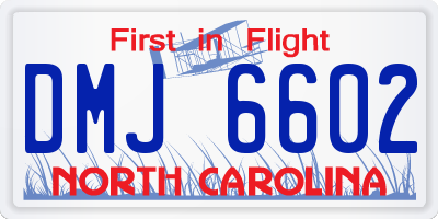 NC license plate DMJ6602