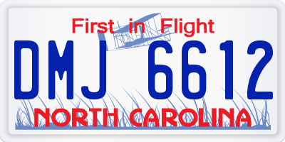 NC license plate DMJ6612
