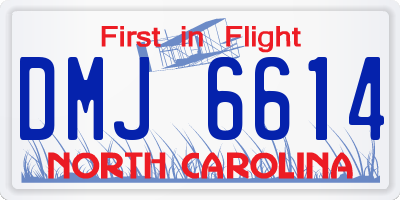 NC license plate DMJ6614