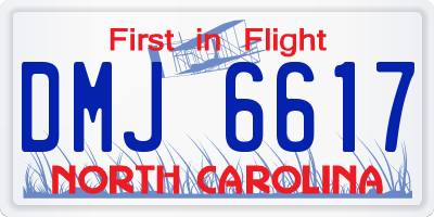 NC license plate DMJ6617