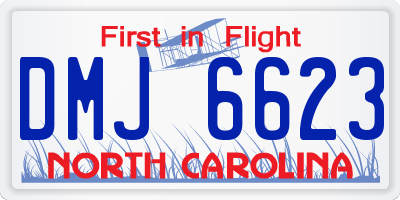 NC license plate DMJ6623