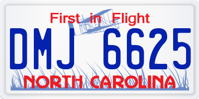 NC license plate DMJ6625