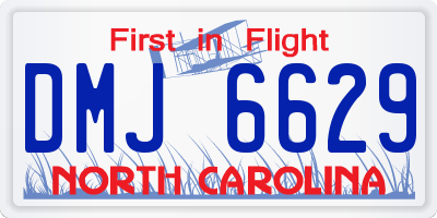 NC license plate DMJ6629