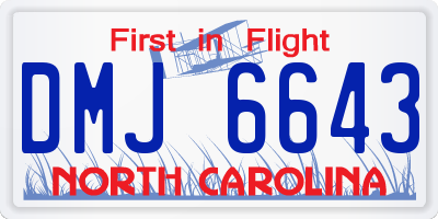 NC license plate DMJ6643