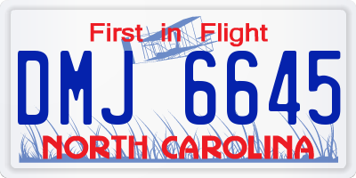 NC license plate DMJ6645
